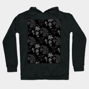 Black flower pattern Hoodie